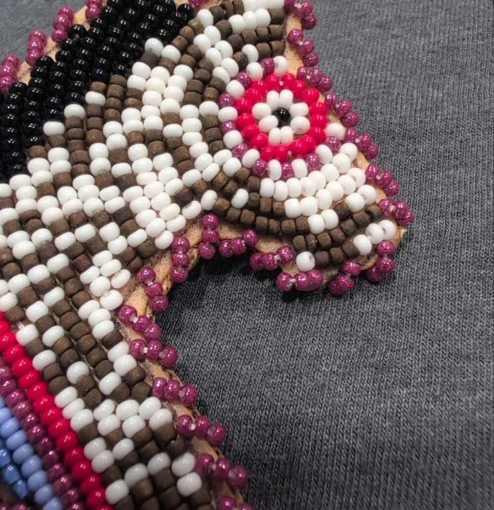 Navajo Made Beaded Pony Hairclip for Kids — Pink, Blue & Black
